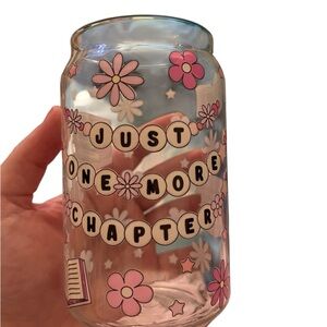 Floral Pink Glass Tumbler
